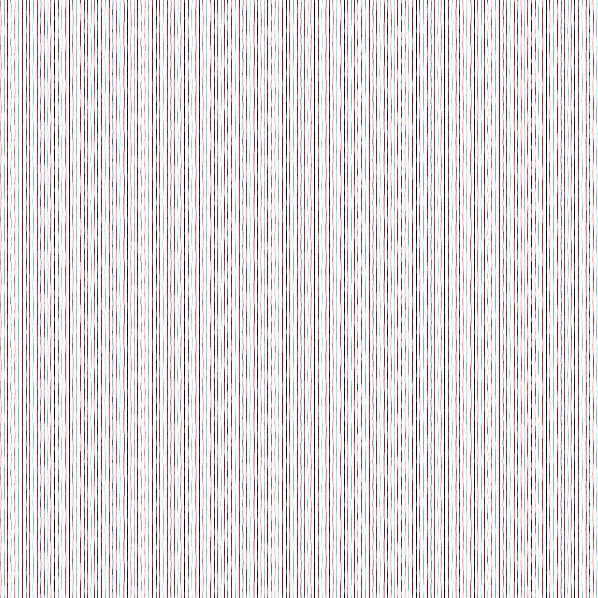 Image of By The Seashore Simple Stripes Red quilting cotton fabric by Claire Holliday, Features stripes on a red background. Cute Little Fabric Shop.
