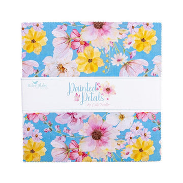 Painted Petals 10" Stacker Floral Fabric - 10-17590-42 - 42-Piece Precut - Riley Blake Quilting Cotton Fabric