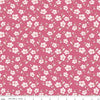 Image of Painted Petals Blossoms Pink quilting cotton fabric by Lila Tueller for Riley Blake Designs. Features flowers on a pink background. Cute Little Fabric Shop.