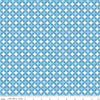 Image of Painted Petals Geo Circles Blue quilting cotton fabric by Lila Tueller for Riley Blake Designs. Features circles on a blue background. Cute Little Fabric Shop.