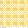 Image of Painted Petals Geo Circles Yellow quilting cotton fabric by Lila Tueller for Riley Blake Designs. Features circles on a yellow background. Cute Little Fabric Shop.