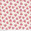 Image of Flourish Bouquet White quilting cotton fabric by Sue Daley for Riley Blake Designs. Features flowers on a white background. Cute Little Fabric Shop.