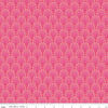 Image of Flourish Fantail Hot Pink quilting cotton fabric by Sue Daley for Riley Blake Designs. Features fan shapes on a pink background. Cute Little Fabric Shop.