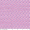 Image of Flourish Fantail Lilac quilting cotton fabric by Sue Daley for Riley Blake Designs. Features fan shapes on a purple background. Cute Little Fabric Shop.
