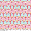 Image of Flourish Pineapple Aqua quilting cotton fabric by Sue Daley for Riley Blake Designs. Features a geometric pattern on a blue and purple background. Cute Little Fabric Shop.