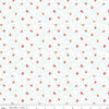 Image of Flourish Ditsy Aqua quilting cotton fabric by Sue Daley for Riley Blake Designs. Features flowers on a white background. Cute Little Fabric Shop.