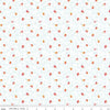 Image of Flourish Ditsy Aqua quilting cotton fabric by Sue Daley for Riley Blake Designs. Features flowers on a white background. Cute Little Fabric Shop.