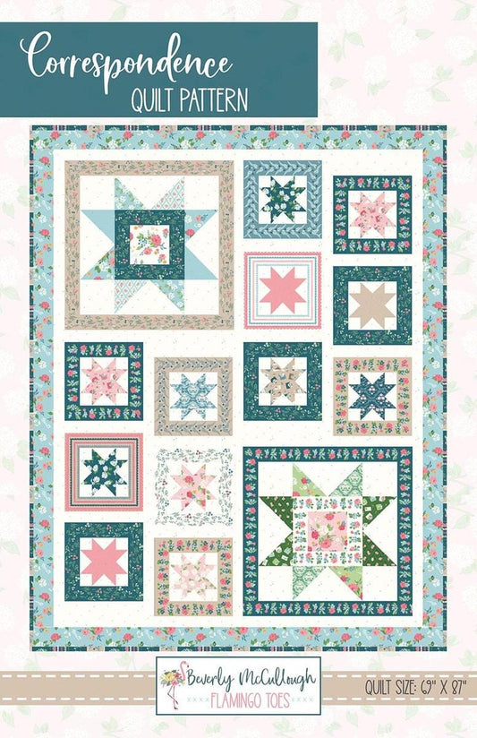 Correspondence Quilt PATTERN Star Blocks Pattern - Riley Blake INSTRUCTIONS Only