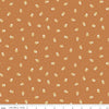 Image of Faraway Kingdom Mushroom Cheer Earth quilting cotton fabric by Natàlia Juan Abelló for Riley Blake Designs. Features mushrooms on a brown background. Cute Little Fabric Shop.