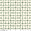 Image of Faraway Kingdom Harlequin Prince Swamp quilting cotton fabric by Natàlia Juan Abelló for Riley Blake Designs. Features diamonds on a green background. Cute Little Fabric Shop.