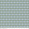Image of Faraway Kingdom Harlequin Prince Sky quilting cotton fabric by Natàlia Juan Abelló for Riley Blake Designs. Features diamonds on a blue background. Cute Little Fabric Shop.
