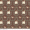 Image of Faraway Kingdom Enchanted Castle Cocoa quilting cotton fabric by Natàlia Juan Abelló for Riley Blake Designs. Features castles on a brown background. Cute Little Fabric Shop.