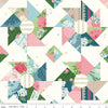Image of Correspondence Cheater Print Multi quilting cotton fabric by Beverly McCullough for Riley Blake Designs. Features printed quilt blocks on a white background. Cute Little Fabric Shop.