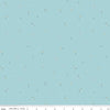 Image of Correspondence Stitching Aqua quilting cotton fabric by Beverly McCullough for Riley Blake Designs. Features tiny xs on a blue background. Cute Little Fabric Shop.
