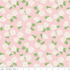Image of Correspondence Hydrangeas Pink Dogwood quilting cotton fabric by Beverly McCullough for Riley Blake Designs. Features flowers on a COLOR background. Cute Little Fabric Shop.