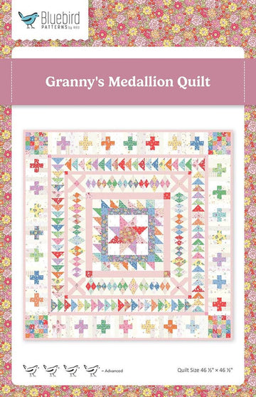 SALE Granny's Medallion Quilt PATTERN Geometric Pattern - Riley Blake INSTRUCTIONS Only