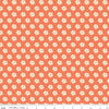 Image of Southern Charm Peach Blossoms Rouge quilting cotton fabric by The RBD Designers for Riley Blake Designs. Features flowers on an orange background. Cute Little Fabric Shop.