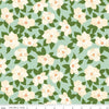 Image of Southern Charm Main Mint quilting cotton fabric by The RBD Designers for Riley Blake Designs. Features flowers on a green background. Cute Little Fabric Shop.