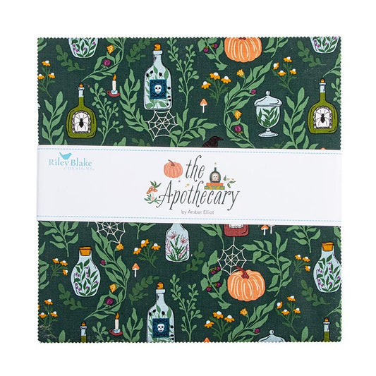 The Apothecary 10" Stacker Halloween Fabric - 10-17550-42 - 42-pieces Precut - Riley Blake Quilting Cotton Fabric