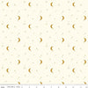 Image of The Apothecary Night Sky Cream quilting cotton fabric by Amber Elliot for Riley Blake Designs. Features moons and stars on a cream background. Cute Little Fabric Shop.