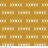 Image of The Apothecary Celestial Gold quilting cotton fabric by Amber Elliot for Riley Blake Designs. Features moons on a gold background. Cute Little Fabric Shop.