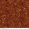 Image of Spooky Stars and Swirls Rusty Oak quilting cotton fabric by Teresa Kogut for Riley Blake Designs. Features stars on a red background. Cute Little Fabric Shop.