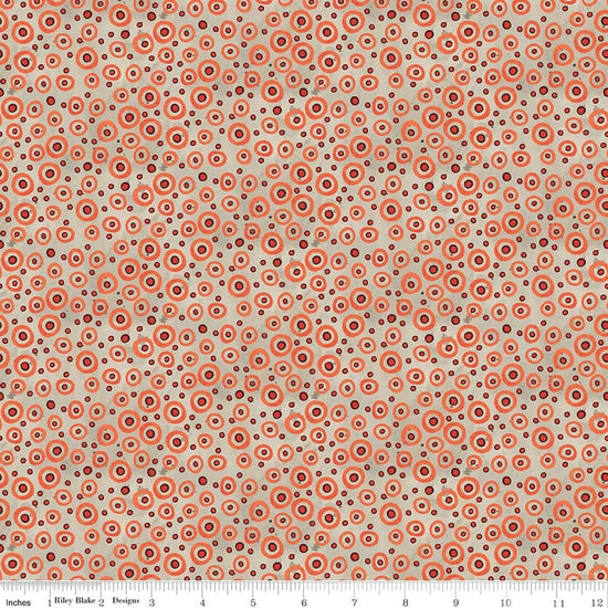 Image of Spooky Polka Dots Gray quilting cotton fabric by Teresa Kogut for Riley Blake Designs. Features dots on a gray background. Cute Little Fabric Shop.