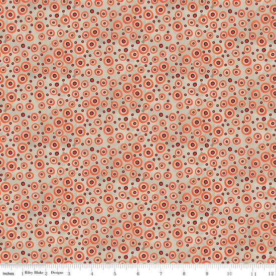 Image of Spooky Polka Dots Gray quilting cotton fabric by Teresa Kogut for Riley Blake Designs. Features dots on a gray background. Cute Little Fabric Shop.