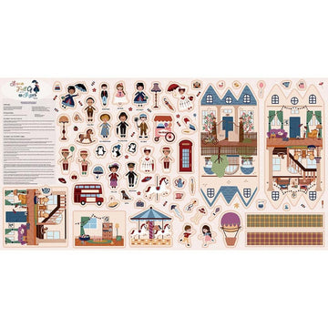 SALE A Spoonful of Sugar Mary Poppins Storybag FELT Panel Pattern Fabric - FT17088 - Riley Blake Polyester Felt Fabric