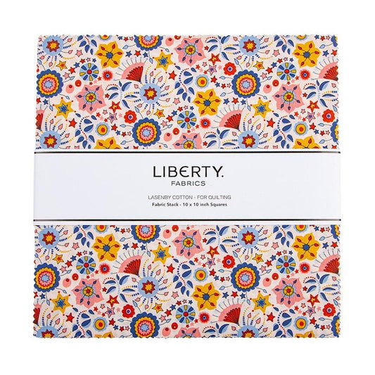 SALE Summer Fair 10" Stacker Geometric Fabric - 0166SQ-SF-10 - 42-Piece Precut - Riley Blake Liberty Quilting Cotton Fabric