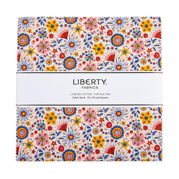 Summer Fair 10" Stacker Geometric Fabric - 0166SQ-SF-10 - 42-Piece Precut - Riley Blake Liberty Quilting Cotton Fabric
