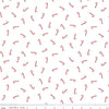 Image of Seasonal Basics Candy Canes White quilting cotton fabric by Christopher Thompson for Riley Blake Designs. Features candy canes on a white background. Cute Little Fabric Shop.