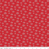 Image of Seasonal Basics Fireworks Red quilting cotton fabric by Christopher Thompson for Riley Blake Designs. Features fireworks on a red background. Cute Little Fabric Shop.