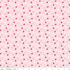 Image of Seasonal Basics Heart Toss Pink quilting cotton fabric by Christopher Thompson for Riley Blake Designs. Features hearts on a pink background. Cute Little Fabric Shop.