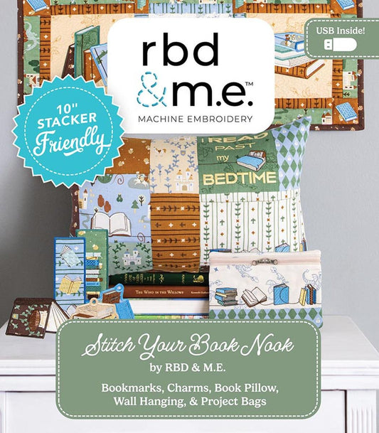 SALE Machine Embroidery Stitch Your Book Nook PATTERN Multiple Designs - ME100SBN26R2 - Riley Blake INSTRUCTIONS only