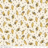 Image of Designer Flannel Winnie the Pooh Toss Cream by Echo Park Paper Co for Riley Blake Designs. Features bears on a cream background. Cute Little Fabric Shop.