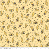 Image of Designer Flannel Winnie the Pooh Toss Sunshine by Echo Park Paper Co for Riley Blake Designs. Features bears on a yellow background. Cute Little Fabric Shop.