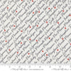 Independence Day States Vanilla quilting cotton fabric by Sweetwater for Moda Fabrics. Features text on a white background. Cute Little Fabric Shop.