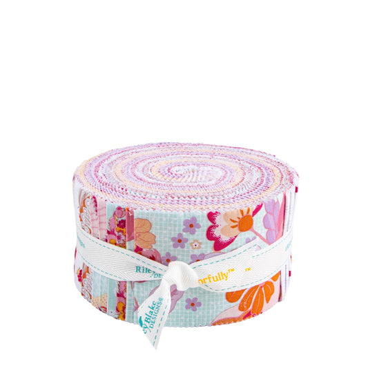Flourish 2.5" Rolie Polie Floral Fabric - RP-17450-40 - 40-piece Precut - Riley Blake Quilting Cotton Fabric