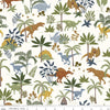 Image of Designer Flannel Cretaceous Jungle Dinos Off White flannel cotton fabric by Amanda Niederhauser for Riley Blake Designs. Features dinosaurs on a cream background. Cute Little Fabric Shop