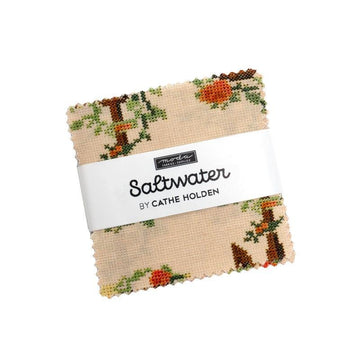 SALE Saltwater 2.5" Squares Mini Charm Pack Ocean Fabric - 39570MC - 42-Piece Precut - Moda Fabrics Quilting Cotton Fabric
