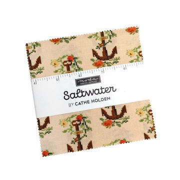 Saltwater Charm Pack Ocean Fabric - 39570PP - 42-Piece Precut  - Moda Fabrics Quilting Cotton Fabric