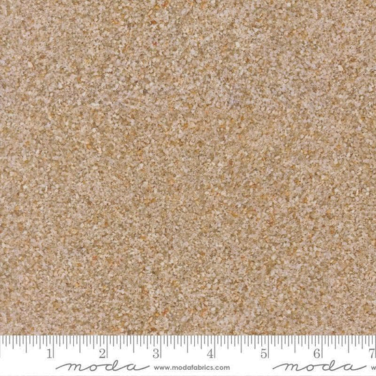 Image of Saltwater Sandbar Sand quilting cotton fabric by Cathe Holden for Moda Fabrics. Features beach sand on a beige background. Cute Little Fabric Shop.