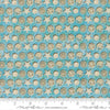 Image of Saltwater The White Pearl Surf quilting cotton fabric by Cathe Holden for Moda Fabrics. Features seashells on a blue background. Cute Little Fabric Shop.