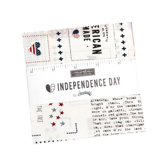 Independence Day Charm Pack Patriotic Fabric - 55720PP - 42-Piece Precut  - Moda Fabrics Quilting Cotton Fabric