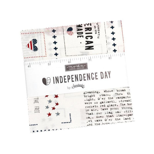 Independence Day Charm Pack Patriotic Fabric - 55720PP - 42-Piece Precut  - Moda Fabrics Quilting Cotton Fabric