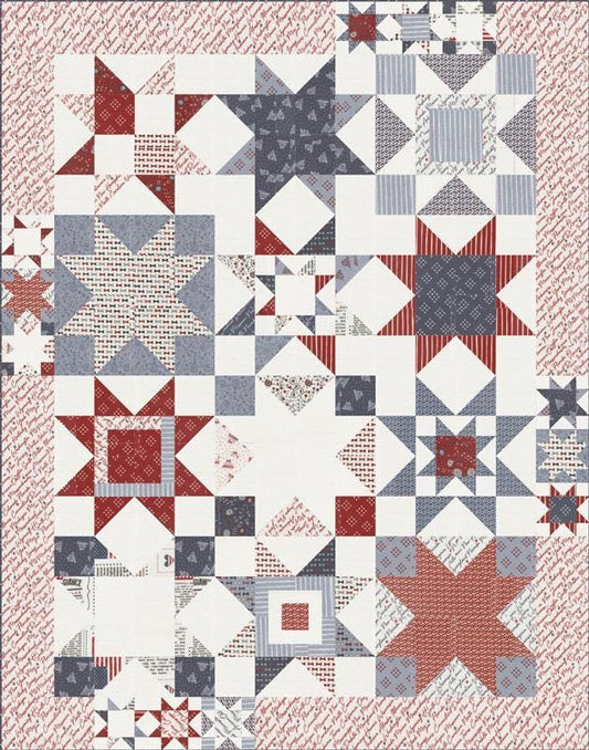 Independence Day Quilt Kit Patriotic Fabric - KIT55720 - Moda Fabrics Quilting Cotton Fabric