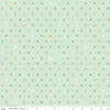 Image of Designer Flannel Meadow Serendipity 2 Hearts Mint flannel cotton fabric by Minki Kim for Riley Blake Designs. Features hearts on a green background. Cute Little Fabric Shop.