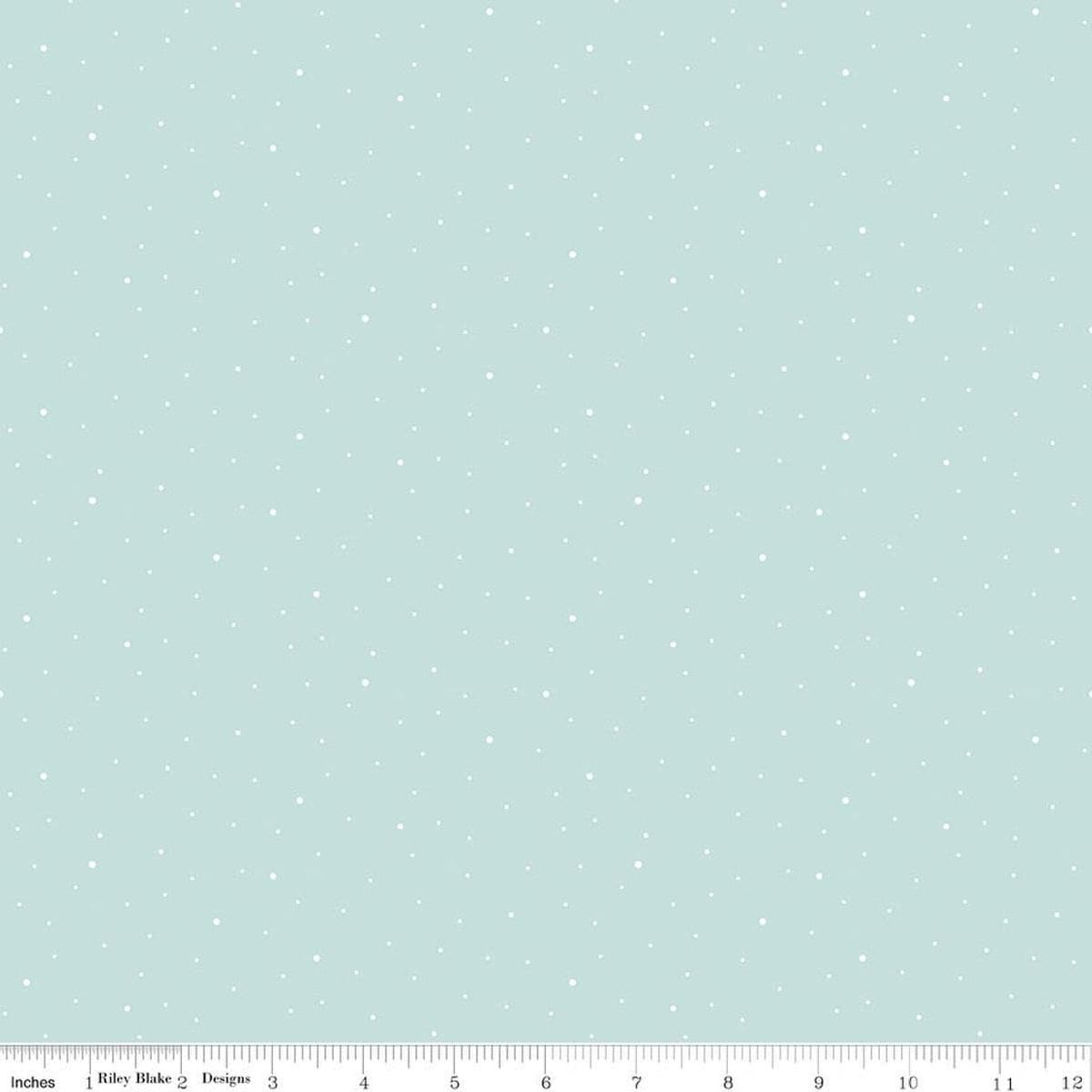 Image of Designer Flannel Dapple Dot Aqua flannel cotton fabric by The RBD Designers for Riley Blake Designs. Features dots on a blue background. Cute Little Fabric Shop.