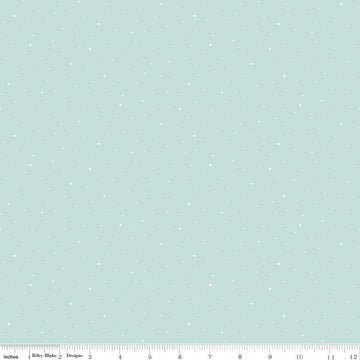 Image of Designer Flannel Dapple Dot Aqua flannel cotton fabric by The RBD Designers for Riley Blake Designs. Features dots on a blue background. Cute Little Fabric Shop.